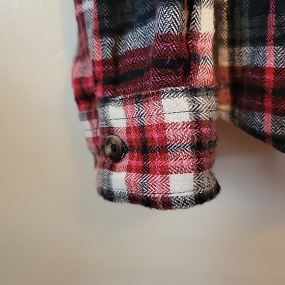Natural Reflections Shirt Women Small Flannel Red Plaid Long Sleeve - Picture 3 of 6